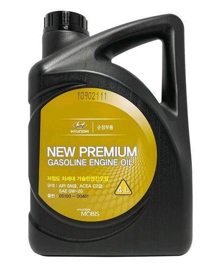 Масло моторное синтетическое NEW Premium Gasoline 0W-20, 4л 05100-00461 HYUNDAI/KIA Масло моторное синтетическое NEW Premium Gasoline 0W-20, 4л 05100-00461 HYUNDAI/KIA
