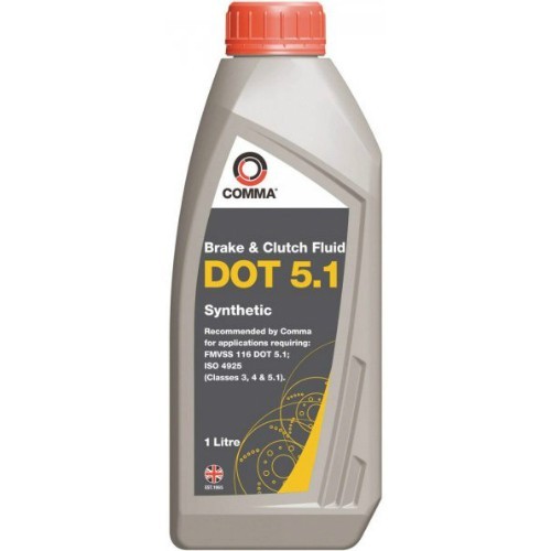 Жидкость тормозная dot 5.1, BRAKE FLUID, 1л BF51L COMMA Жидкость тормозная dot 5.1, BRAKE FLUID, 1л BF51L COMMA