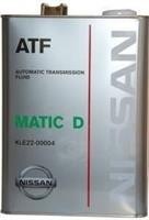 Масло трансмиссионное синтетическое ATF Matic Fluid D, 4л KLE22-00004 NISSAN Масло трансмиссионное синтетическое ATF Matic Fluid D, 4л KLE22-00004 NISSAN